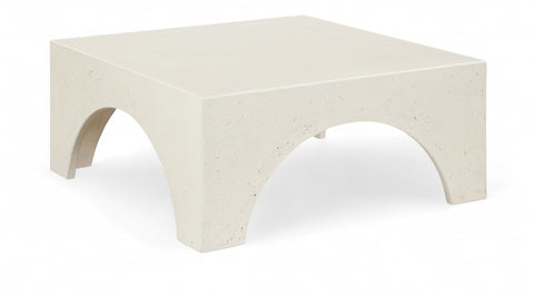 Rowan Cream Concrete And Fiberglass Indoor / Outdoor Coffee Table, 1 Piece