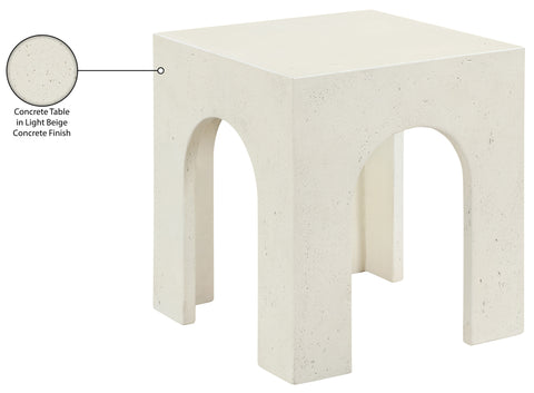 Rowan Cream Concrete And Fiberglass Indoor / Outdoor End Table, 1 Piece