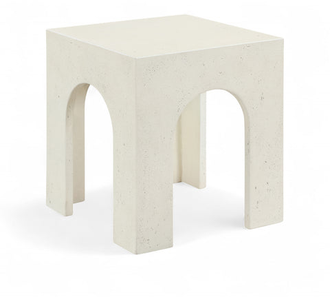 Rowan Cream Concrete And Fiberglass Indoor / Outdoor End Table, 1 Piece