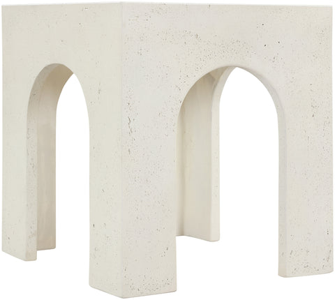Rowan Cream Concrete And Fiberglass Indoor / Outdoor End Table, 1 Piece