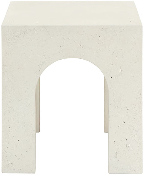 Rowan Cream Concrete And Fiberglass Indoor / Outdoor End Table, 1 Piece