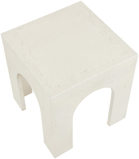 Rowan Cream Concrete And Fiberglass Indoor / Outdoor End Table, 1 Piece