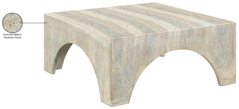 Rowan Natural Concrete And Fiberglass Indoor / Outdoor Coffee Table, 1 Piece