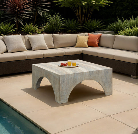 Rowan Natural Concrete And Fiberglass Indoor / Outdoor Coffee Table, 1 Piece