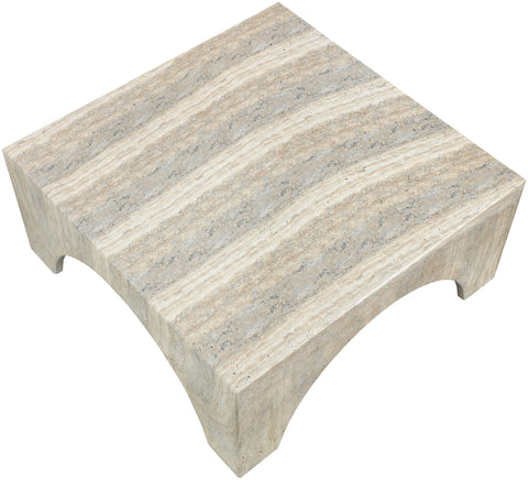 Rowan Natural Concrete And Fiberglass Indoor / Outdoor Coffee Table, 1 Piece