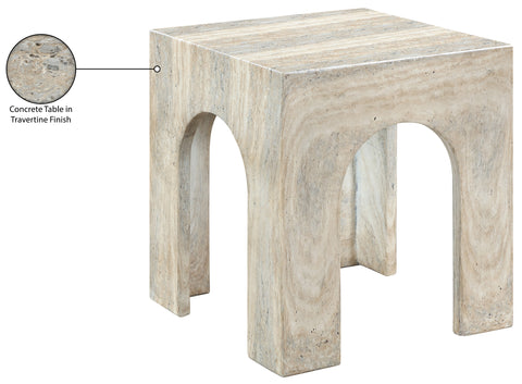Rowan Natural Concrete And Fiberglass Indoor / Outdoor End Table, 1 Piece