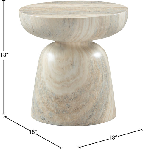 Delaney Natural Travertine Finish Concrete Indoor / Outdoor End Table, 1 Piece