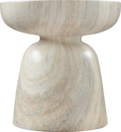 Delaney Natural Travertine Finish Concrete Indoor / Outdoor End Table, 1 Piece