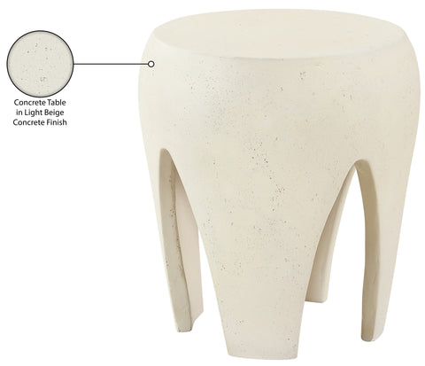 Reese Cream Concrete And Fiberglass Indoor / Outdoor End Table, 1 Piece