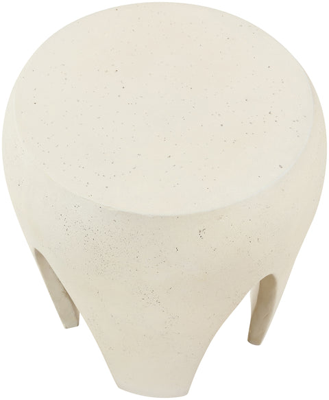 Reese Cream Concrete And Fiberglass Indoor / Outdoor End Table, 1 Piece