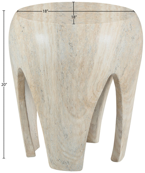Reese Natural Concrete And Fiberglass Indoor / Outdoor End Table, 1 Piece
