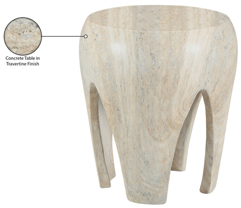 Reese Natural Concrete And Fiberglass Indoor / Outdoor End Table, 1 Piece