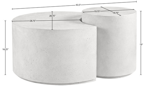 Faye White Concrete Indoor/Outdoor Coffee Table, 1 Piece