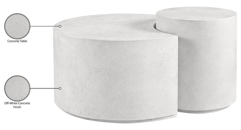 Faye White Concrete Indoor/Outdoor Coffee Table, 1 Piece