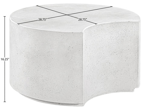 Faye White Concrete Indoor/Outdoor Coffee Table, 1 Piece (Style 2)