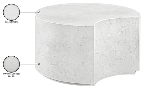 Faye White Concrete Indoor/Outdoor Coffee Table, 1 Piece (Style 2)