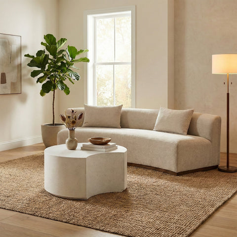 Faye White Concrete Indoor/Outdoor Coffee Table, 1 Piece (Style 2)