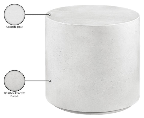 Faye White Concrete Indoor/Outdoor End Table, 1 Piece