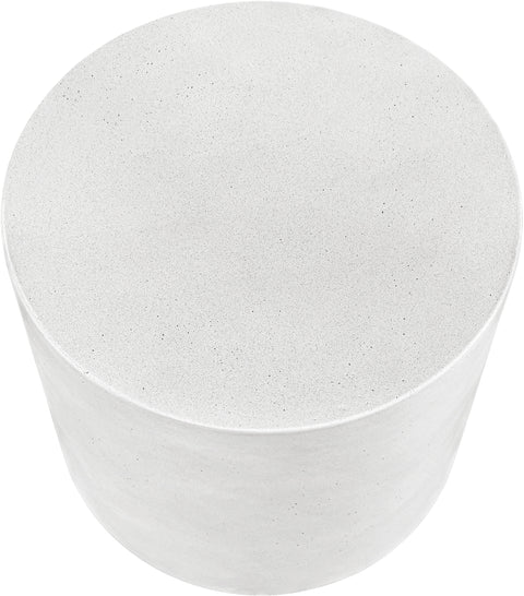 Faye White Concrete Indoor/Outdoor End Table, 1 Piece