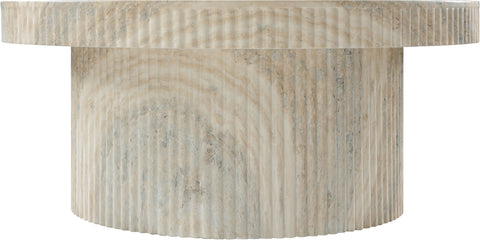 Olive Natural Travertine Finish Concrete Indoor / Outdoor Coffee Table, 1 Piece