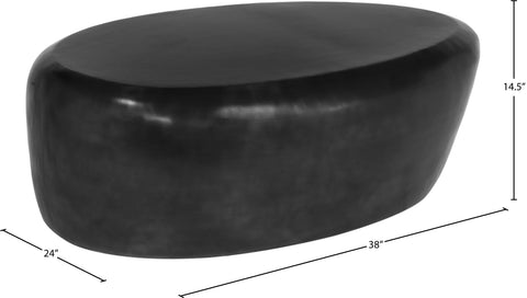 Opal Black Aluminum Coffee Table, 1 Piece
