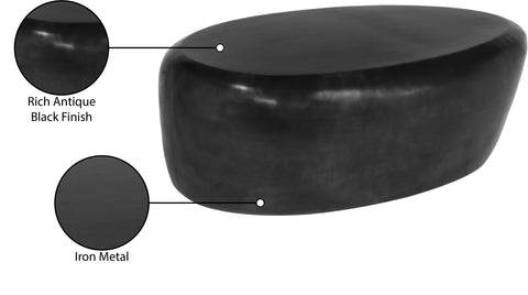 Opal Black Aluminum Coffee Table, 1 Piece