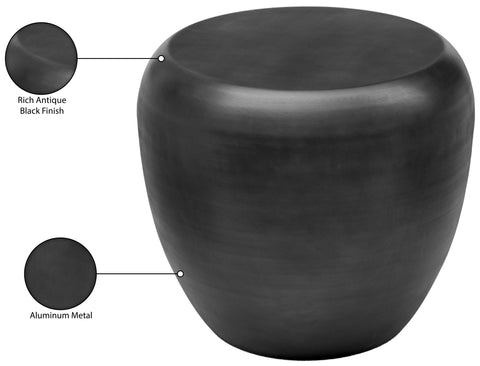 Opal Black Aluminum End Table, 1 Piece