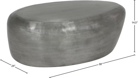 Opal Silver Aluminum Coffee Table, 1 Piece