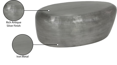 Opal Silver Aluminum Coffee Table, 1 Piece