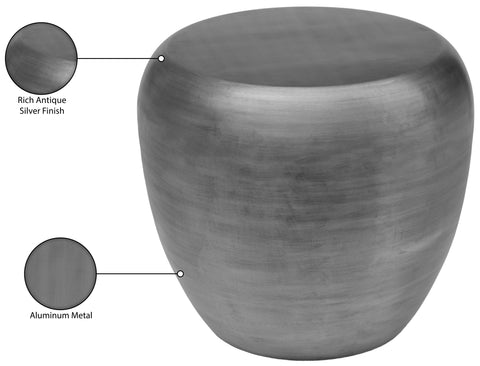 Opal Silver Aluminum End Table, 1 Piece