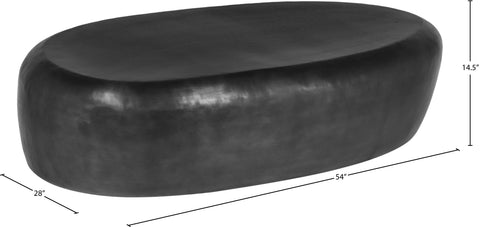 Opal Black Aluminum Coffee Table, 1 Piece (Style 2)
