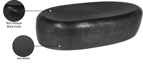 Opal Black Aluminum Coffee Table, 1 Piece (Style 2)