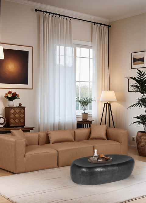 Opal Black Aluminum Coffee Table, 1 Piece (Style 2)