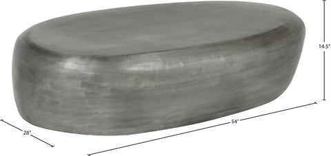 Opal Silver Aluminum Coffee Table, 1 Piece (Style 2)