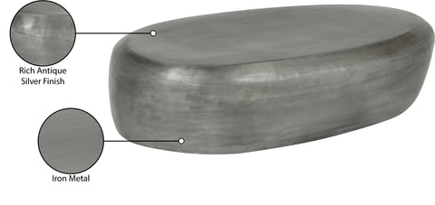 Opal Silver Aluminum Coffee Table, 1 Piece (Style 2)