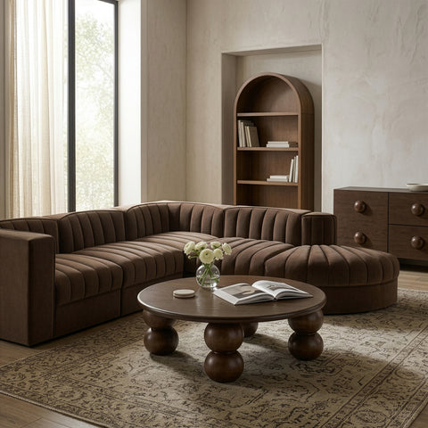 Isolde Brown Solid Wood And Oak Veneer Coffee Table, 1 Piece