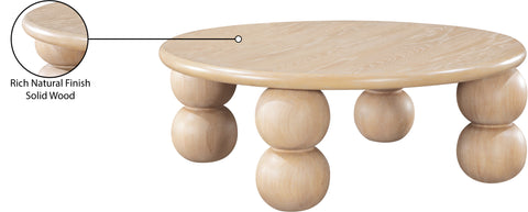 Isolde Natural Solid Wood And Oak Veneer Coffee Table, 1 Piece