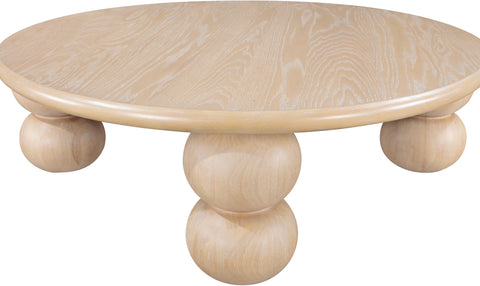 Isolde Natural Solid Wood And Oak Veneer Coffee Table, 1 Piece