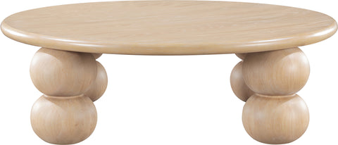 Isolde Natural Solid Wood And Oak Veneer Coffee Table, 1 Piece