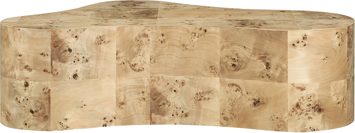 arlington natural burl wood coffee table