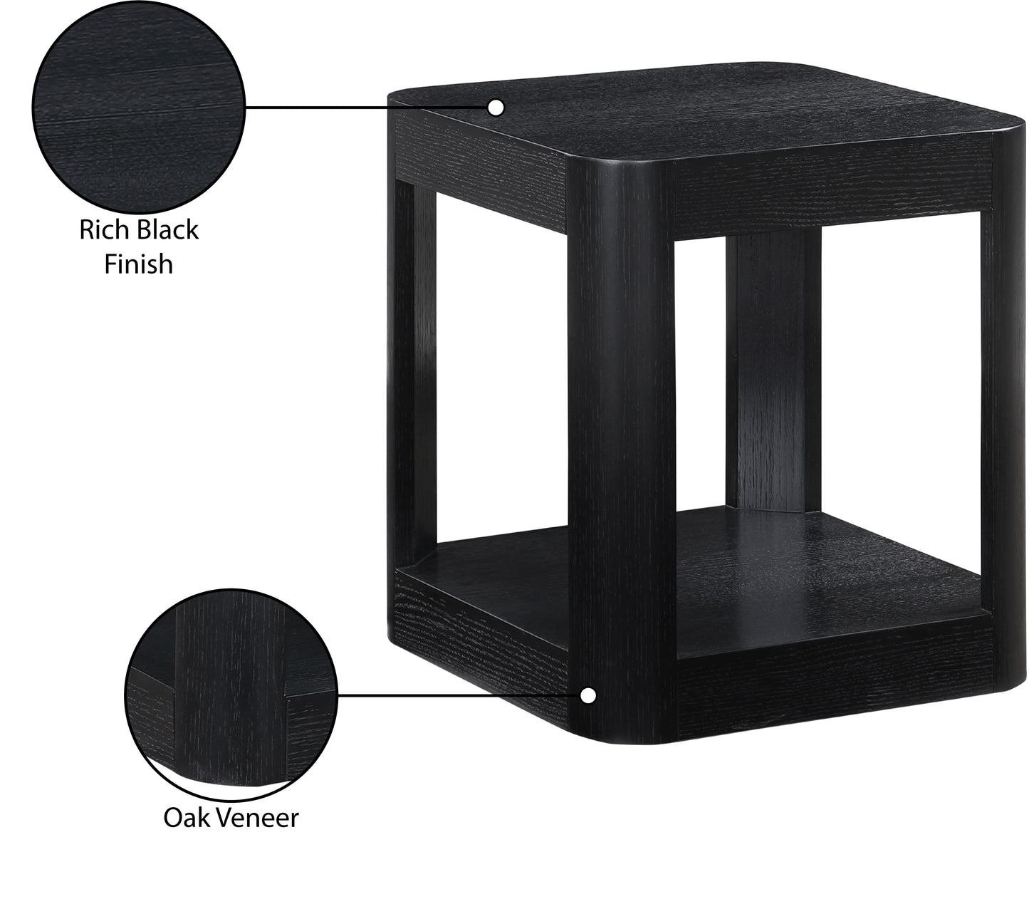 shiloh black end table