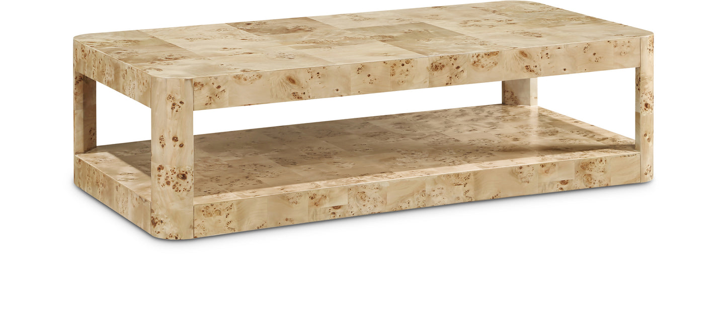 shiloh natural burl wood coffee table