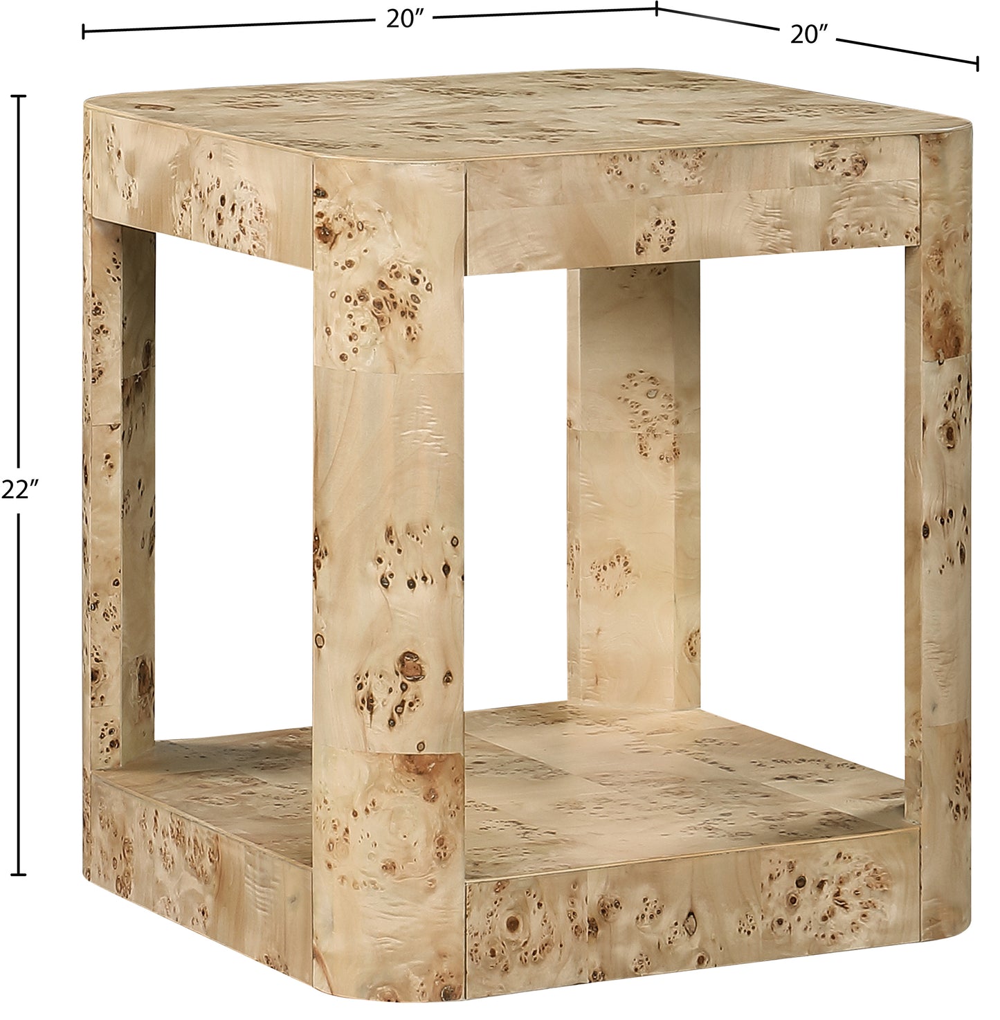 shiloh natural burl wood end table