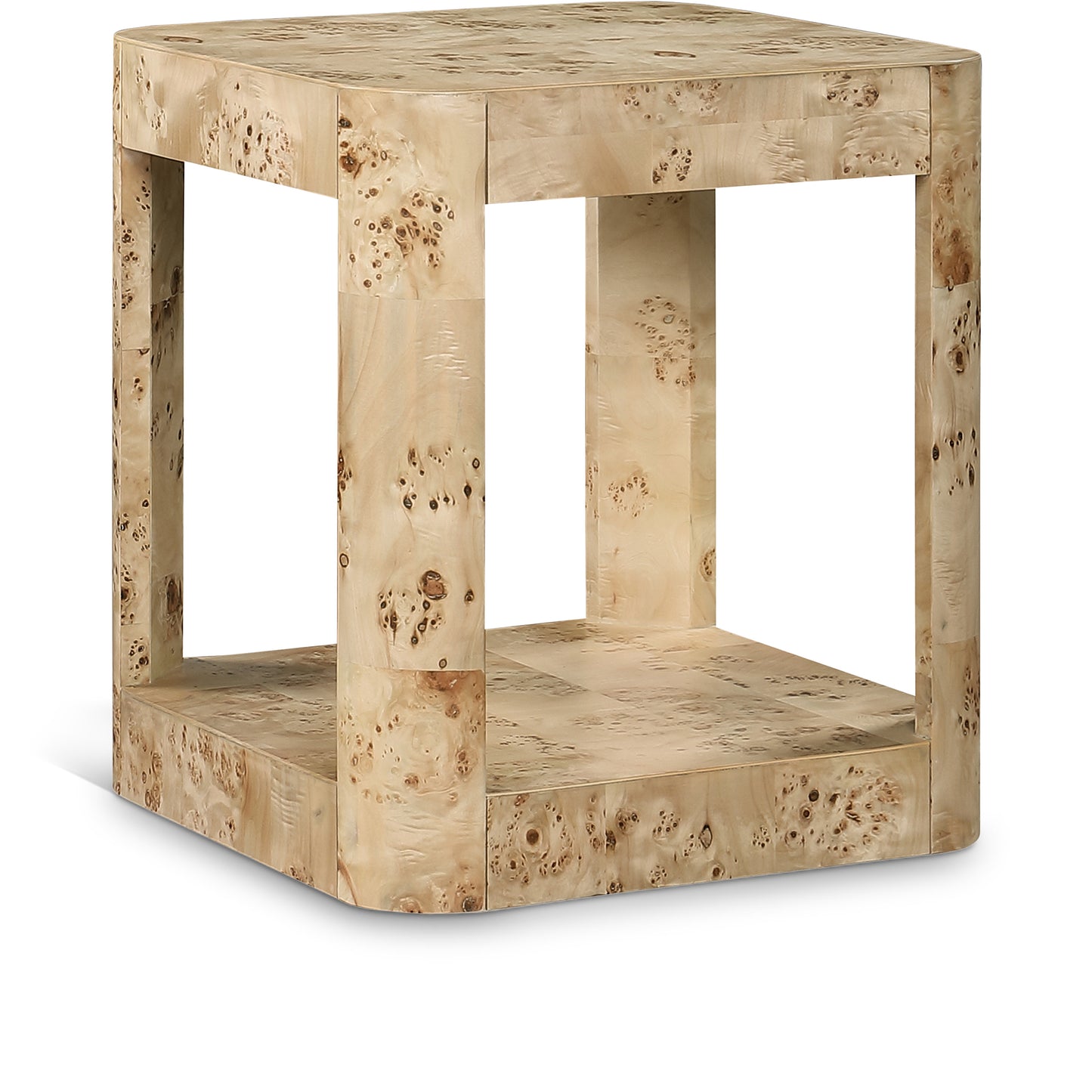 shiloh natural burl wood end table