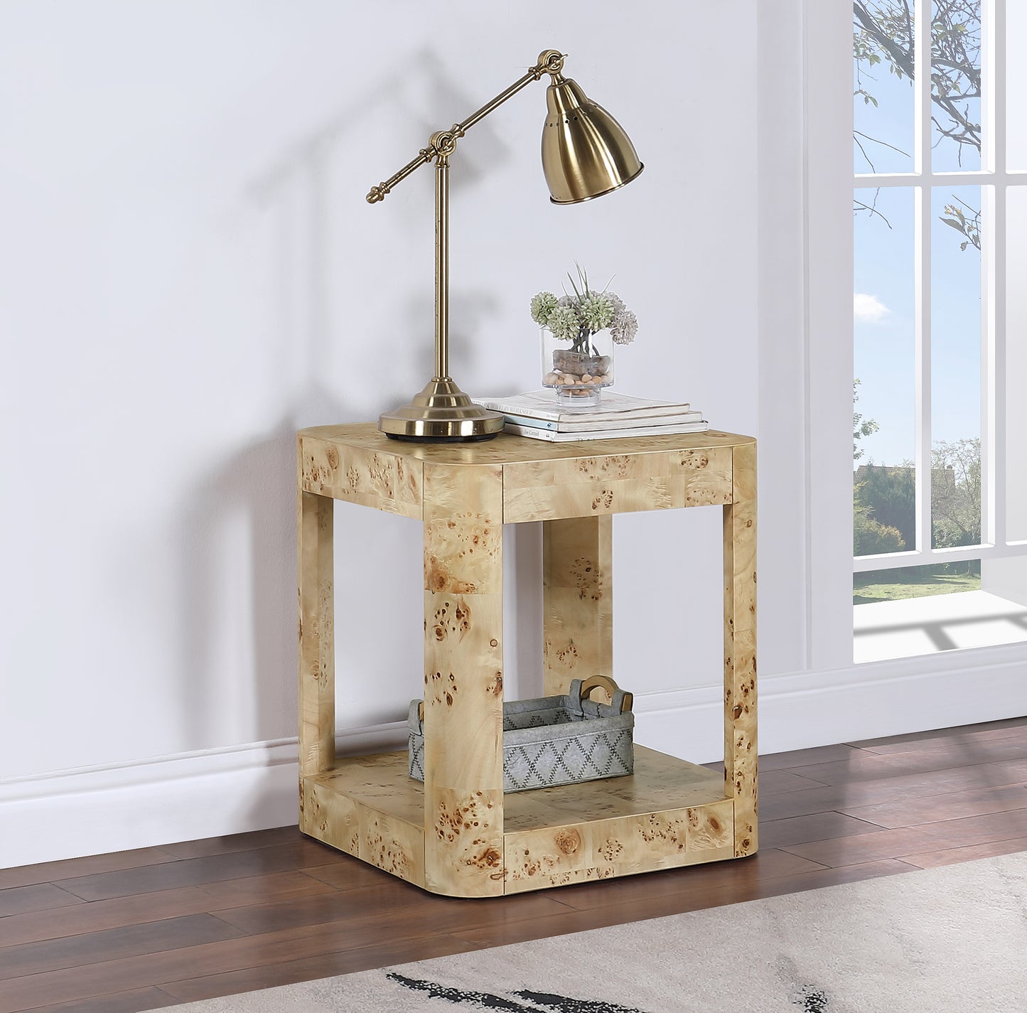 shiloh natural burl wood end table