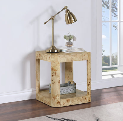 Shiloh Natural Burl Wood End Table