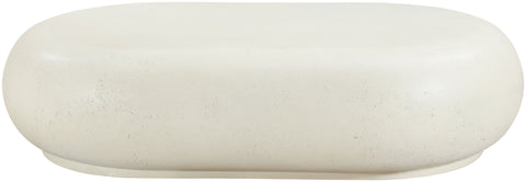 Jolie Cream Concrete And Fiberglass Indoor / Outdoor Coffee Table, 1 Piece (Style 3)
