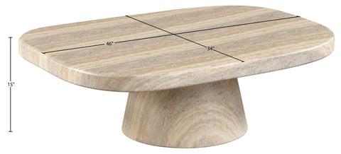 Waverly Travertine Concrete Indoor/Outdoor Coffee Table, 1 Piece