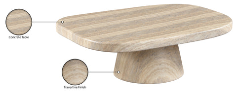 Waverly Travertine Concrete Indoor/Outdoor Coffee Table, 1 Piece