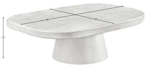 Waverly White Concrete Indoor/Outdoor Coffee Table, 1 Piece